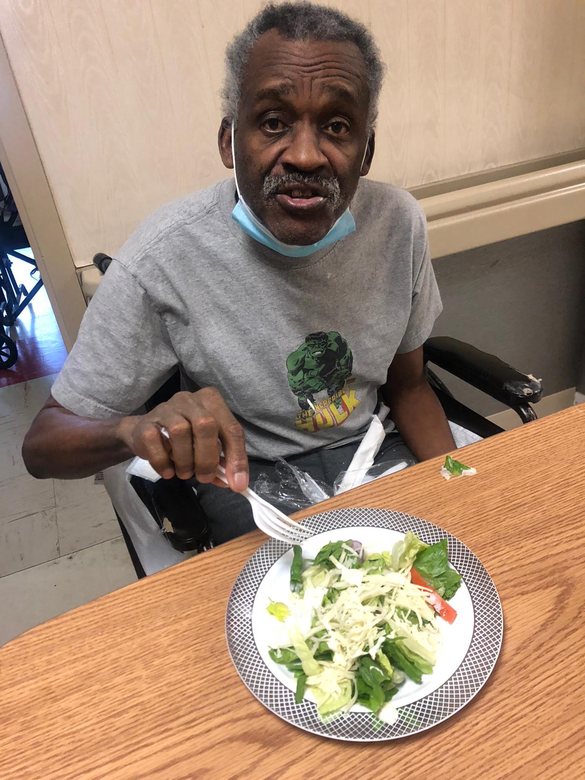 Enjoying a delicious and healthy salad bar